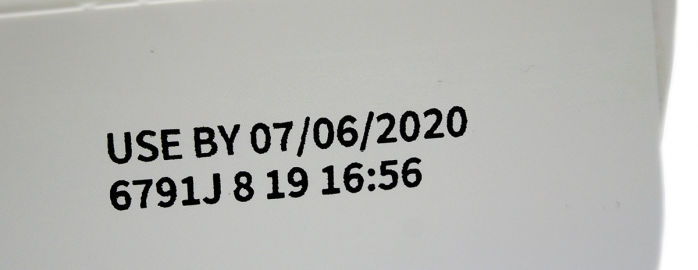 Uncoated Paperboard Box - Date code and custom code made with the TC12 thermal inkjet coder